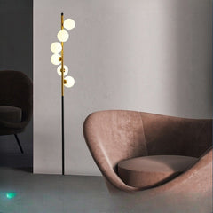 HEIKESZ Nordic Magic Beans Fall Floor Lamp Creative Marble Molecule Light Luxury Vertical Simple Sofa Lamp for Living Room