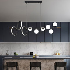 HEIKESZ New Simple Elegant Iron Droplight Post-Modern Magic Bean Chandelier for Living Room Bedroom Restaurant Bar