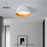 HEIKESZ Minimalist Ceiling Lamp Wood Grain Design High Profile Bedroom Study Dining Room Lighting