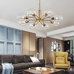 HEIKESZ American Living Room Chandelier Creative Magic Bean Glass Lamp for Bedroom Dining Room Hotel Designer Model