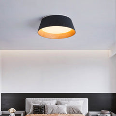 HEIKESZ Minimalist Ceiling Lamp Wood Grain Design High Profile Bedroom Study Dining Room Lighting