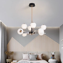 HEIKESZ Nordic Magic Bean Ring LED Chandelier Modern Minimalist Creative Lighting for Living Room Bedroom Study