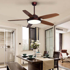 HEIKESZ Modern American Ceiling Fan Lights for Living Room Bedroom Study Restaurant Energy Saving Quiet Fan Style Lamp