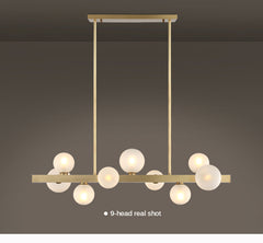 HEIKESZ Modern Luxury All-Copper Chandelier Nordic LED Dining Light for Restaurant Coffee Shop Bar Ceiling Lighting