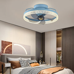 HEIKESZ Electric Fan Chandelier LED Drop Lights Modern Ceiling Fan with Mute Function Nordic Design for Dining Room and Home