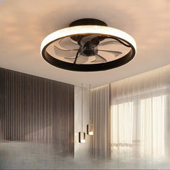 HEIKESZ Modern Ceiling Fan Lamp with LED Crystal Lights Remote Control Luxury Bedroom Living Room Restaurant Light Wholesale Nordic Minimalist Design