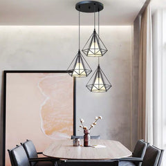 HEIKESZ Modern Chandelier Three-Head Wrought Iron Ceiling Lamp for Dining Room Bedroom Living Room LED Light Post-Modern Hanging Droplight