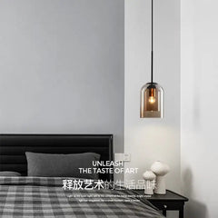 HEIKESZ Nordic Industrial Chandelier Creative Long Line Glass Pendant Light for Living Room Bedroom Restaurant Warm Lighting Ceiling Lamp