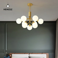 HEIKESZ Nordic Modern Minimalist Ceiling Lamp Dual-Use Living Room Bedroom Creative Bean Chandelier Internet Celebrity Lighting
