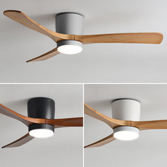 HEIKESZ Ceiling Fan Light Nordic Solid Wood Modern Minimalist Chandelier with Electric Fan for Living Room Bedroom Dining Room