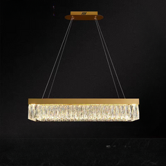 HEIKESZ Modern Luxury Crystal Chandelier Round Stainless Steel Ceiling Light for Living Room Dining Bedroom Hotel Club