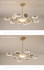 HEIKESZ Nordic Modern Chandelier Luxury Living Room Light Creative Molecular Round Ceiling Lamp for Bedroom Dining Room Restaurant