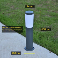 KEIKESZ Outdoor Lawn Lamp Stainless Steel LED Floor Light Waterproof Cylindrical Garden Villa Courtyard Landscape Street Lighting