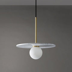 HEIKESZ Nordic Post-Modern Marble Copper Droplight UFO Lamps for Cafe Bar Table Bedroom Bedside Ceiling Lights Chandeliers Light Fixtures
