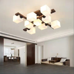 HEIKESZ Chinese Ceiling Lamp Led Solid Wood Simplicity Antique Master Bedroom Living Room Home Hall Light