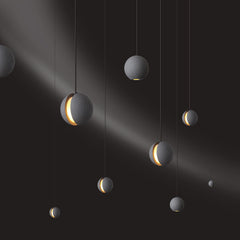 HEIKESZ Creative Moon Cement Pendant Lamp Industrial Style Retro Lighting for Living Room Bedroom Cafe Bar Restaurant Ceiling Lights