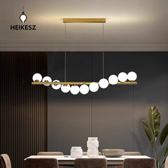 HEIKESZ Nordic Modern Chandelier Creative Simple Pendant Light for Restaurant Office Conference Table Luxury Dining Bar Long Lights