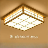 HEIKESZ Japanese Style Ceiling Lamp Solid Wood Nordic LED Light for Bedroom Living Room 3 Color Variable Lighting