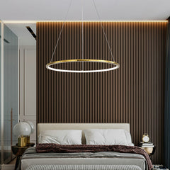 HEIKESZ LED Circle Chandelier Modern Minimalist Creative Lighting for Living Room Dining Room Bar Stair Light Warm Room Lamps Ceiling Fixture