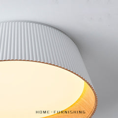 HEIKESZ Minimalist Ceiling Lamp Wood Grain Design High Profile Bedroom Study Dining Room Lighting