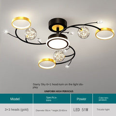 HEIKESZ Modern Starry Sky Projection Ceiling Lamp for Living Room Bedroom Coffee Shop Nordic Style Star Light