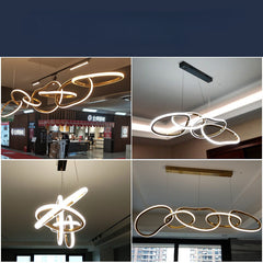 HEIKESZ Modern Stainless Steel Restaurant Chandelier Creative Nordic Table Lamp for Living Room Bedroom Ceiling Light