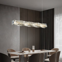 HEIKESZ Italian Minimalist Crystal Chandelier Modern LED Pendant Light Luxury Dining Room Ceiling Lamp Nordic Design for Restaurant Bar Living Bedroom