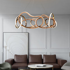 HEIKESZ Modern Simple Chandelier Light Luxury Living Room Dining Room Bedroom Creative Ring Pendant Lamp