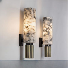 HEIKESZ Modern Chinese Style Marble Wall Lamp Luxury Copper Light for Living Room Bedroom Background Creative Designer Lighting