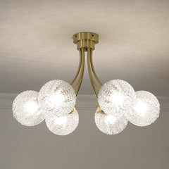 HEIKESZ Modern Nordic Glass Globe Chandelier for Bedroom Living Room Dining Room Study - American Style Designer Ceiling Light