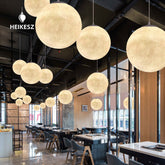 Heikesz Moon Light Planet Large Nordic Art Bedroom Ball Dining Room Lamp Creative Bar Spherical Moon Chandelier