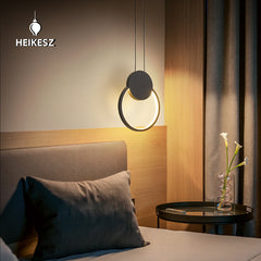HEIKESZ Minimalist Bedroom Chandelier Long Line Ambience Light Creative Single Head LED Small Droplight for Living Room Celling Lighting Full Spectrum