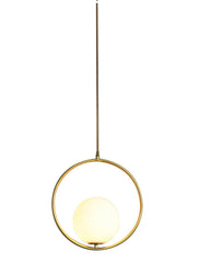HEIKESZ Nordic Modern Glass Chandelier for Bedroom Dining Room Study Bar LED Ceiling Light Copper Round Hanging Lamp Creative Living Room Lighting