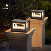 HEIKESZ Solar Pillar Lamp Waterproof Outdoor Lighting for Garden Courtyard Gate Villa Door Wall Decoration