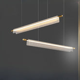 HEIKESZ Modern Nordic Long Bar Chandelier Acrylic Restaurant Office Study Lamps Simple Designer Lighting