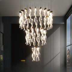 HEIKESZ Modern Minimalist LED Chandelier for Living Room Dining Kitchen Bedroom Luxury Nordic Design Long Pendant Light