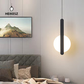 HEIKESZ Modern Nordic Minimalist Bedside Chandelier Creative Long Line Droplight Luxury Lighting for Bedroom Living Room Ceiling Lamp