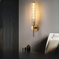 HEIKESZ Copper Wall Lamp Luxury Hotel Aisle Corridor Light Creative Crystal Bedroom Bedside Lamp Living Room Wall Light Bulb