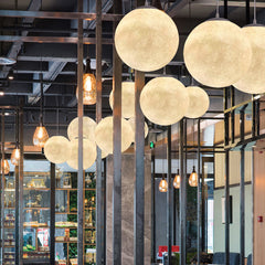 Heikesz Moon Light Planet Large Nordic Art Bedroom Ball Dining Room Lamp Creative Bar Spherical Moon Chandelier