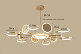 HEIKESZ Nordic Modern Chandelier Luxury Living Room Light Creative Molecular Round Ceiling Lamp for Bedroom Dining Room Restaurant