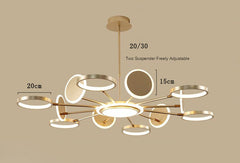 HEIKESZ Nordic Modern Chandelier Luxury Living Room Light Creative Molecular Round Ceiling Lamp for Bedroom Dining Room Restaurant