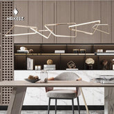 HEIKESZ Luxury Post-Modern Chandelier Long Light Stainless Steel Designer Lamp for Living Room Restaurant Bar Villa Home Ceiling Lighting