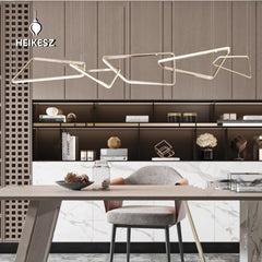 HEIKESZ Luxury Post-Modern Chandelier Long Light Stainless Steel Designer Lamp for Living Room Restaurant Bar Villa Home Ceiling Lighting