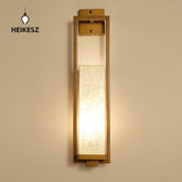 HEIKESZ Chinese Wall Lamp Bronze Classical Long Wall Light for Living Room Bedroom Hotel Guest Room Corridor Decor
