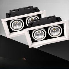 HEIKESZ Led Bean Container Lamp Double Head Three Head 7w10w Embedded Ceiling Spotlight Simple Downlight for Clothing Store Living Room Indoor Lighting