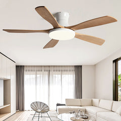 HEIKESZ Nordic Solid Wood Ceiling Fan Light with Frequency Conversion for Living Room Dining Room Home Decor