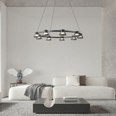 HEIKESZ Modern Minimalist Chandelier Long Glass Nordic Style Lighting for Living Room Bedroom Restaurant Bar