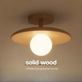 HEIKESZ Nordic Log Style Ceiling Lamp Wooden Japanese Aisle Balcony Corridor Light Simple Personality Design