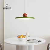 HEIKESZ Nordic UFO Chandelier Cream French Restaurant Bar Double-Headed Full Spectrum Ceiling Lighting for Bedroom Study Living Room Decor