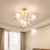 HEIKESZ Modern Minimalist Glass Bubble Chandelier LED Lighting for Living Room Bedroom Dining Room Nordic Ins Design
